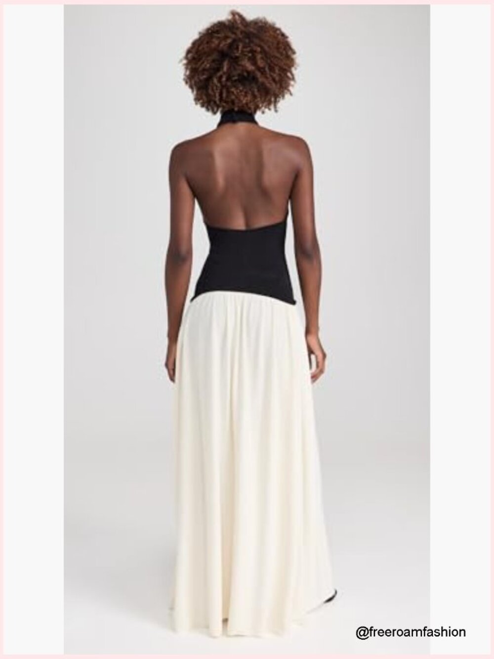 Halter Neck A-Line Midi Dress with Drop Waist - Picture 3 of 6
